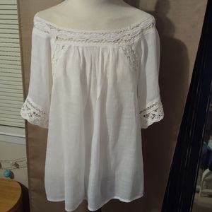 Altar'd State Cream  Off Shoulder Top